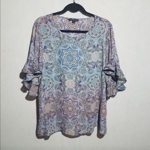 Zac & Rachel Paisley Print Blouse, SZ 1X